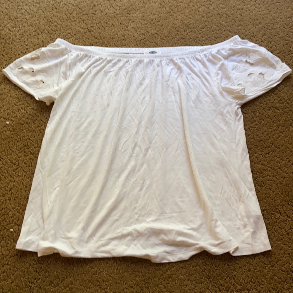 white over the shoulders old navy shirt, size medium.